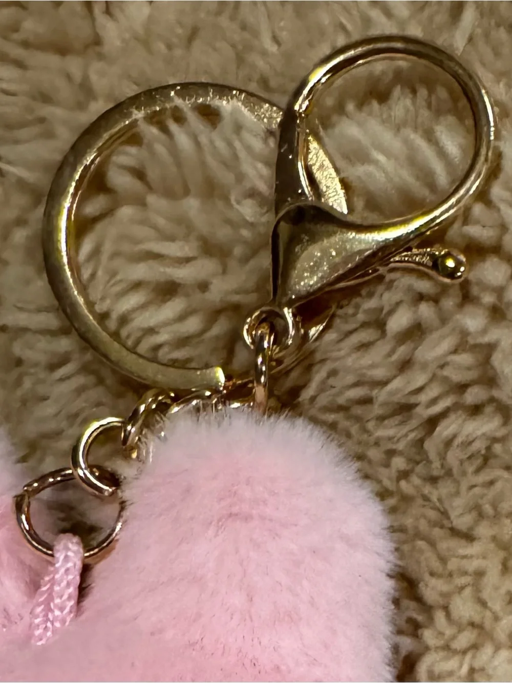 Plush Pink Bunny Keychain with Bow - Cute Small Pets Accessory